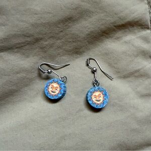 Urban Outfitters Blue Sun Face Earrings